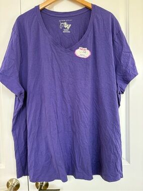 Purple V Neck T Shirt Size 5X Just my Size Brand
